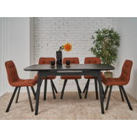 Керамічний стіл  TM-76 чорний онікс + чорний Vetro Mebel