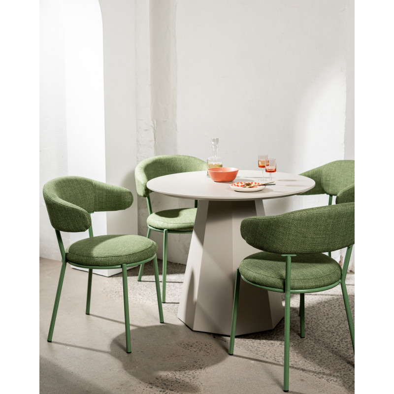 Стол круглый полиуретановый МДФ TM-200-1 – теплый песок Vetro Mebel