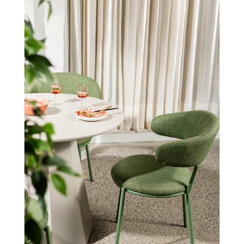 Стол круглый полиуретановый МДФ TM-200-1 – теплый песок Vetro Mebel