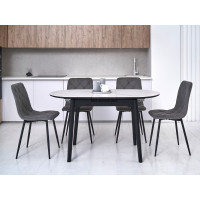 Керамічний стіл TM-85 білий мармур + чорний Vetro Mebel