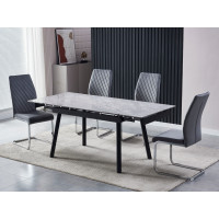 Stolik ceramiczny TM-88-1 Rebecca Gray + czarny Vetro Mebel