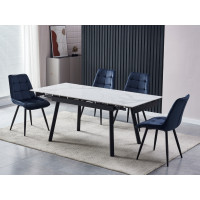 Керамічний стіл TM-88-1 вайт клауд + чорний Vetro Mebel