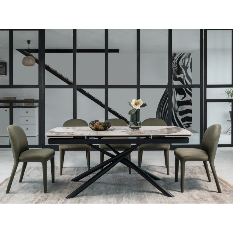 Керамічний стіл Піно TML-1200 патагонія + чорний Vetro Mebel