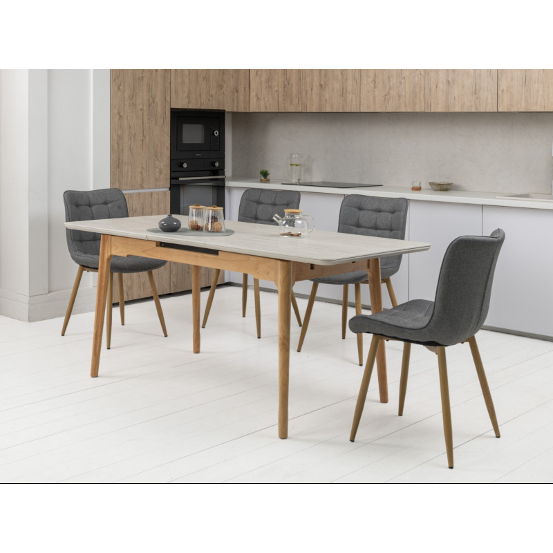 Керамический стол TM-89 травертин + дуб Vetro Mebel