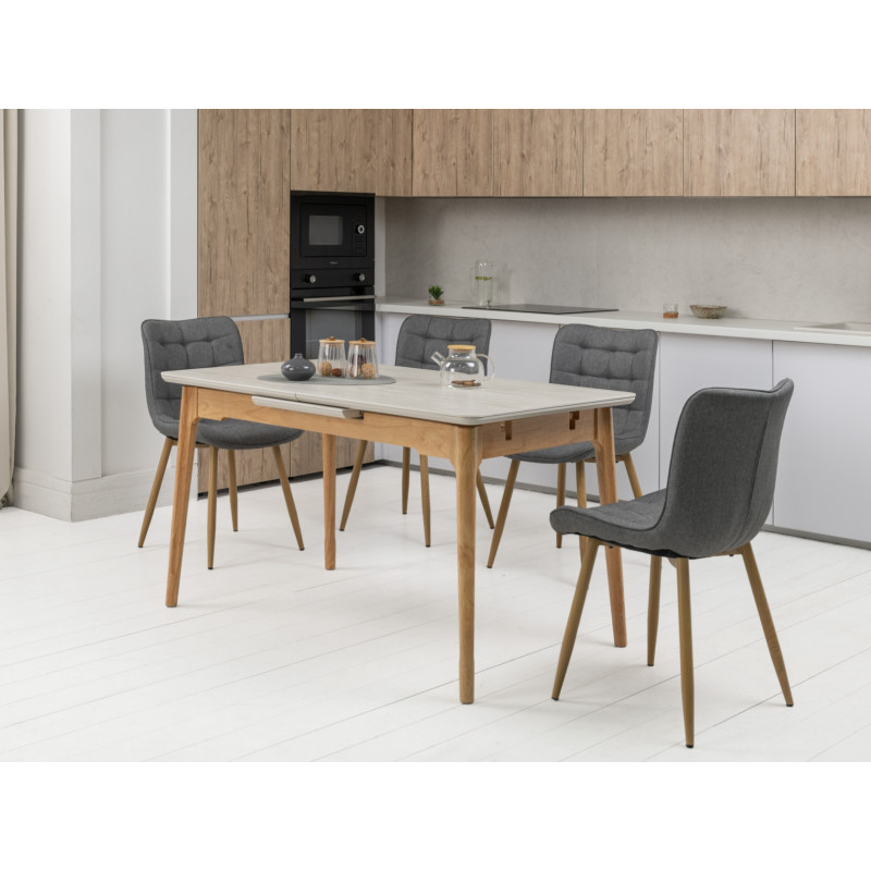 Керамический стол TM-89 травертин + дуб Vetro Mebel