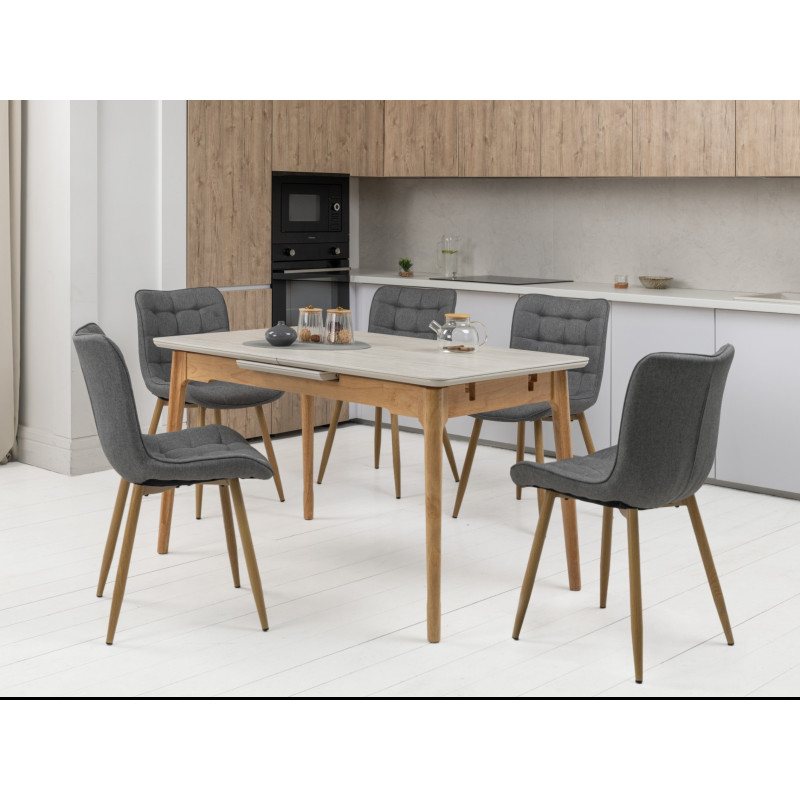 Керамический стол TM-89 травертин + дуб Vetro Mebel