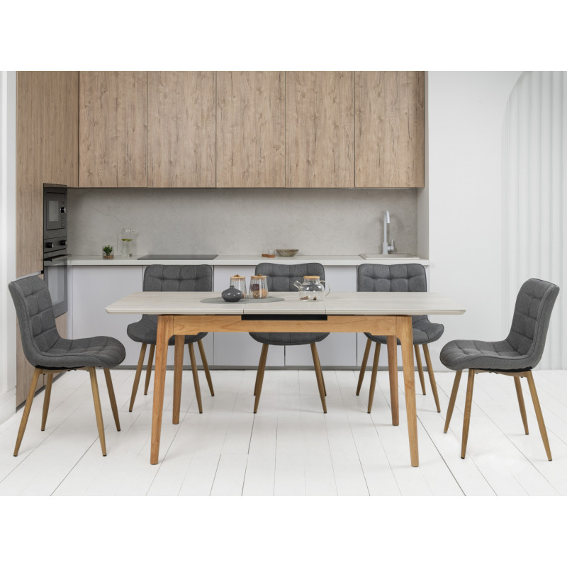 Керамический стол TM-89 травертин + дуб Vetro Mebel