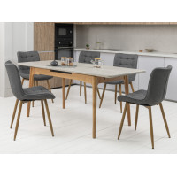 Керамічний стіл TM-89 травертін + дуб Vetro Mebel