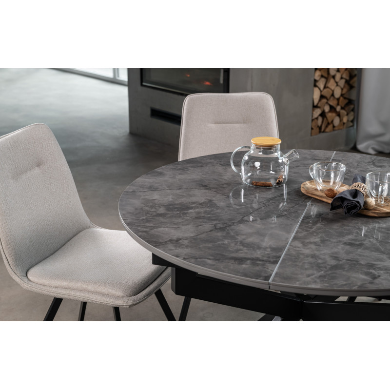 Керамічний стіл Офелія TML-1250 спайдер грей +  чорний Vetro Mebel