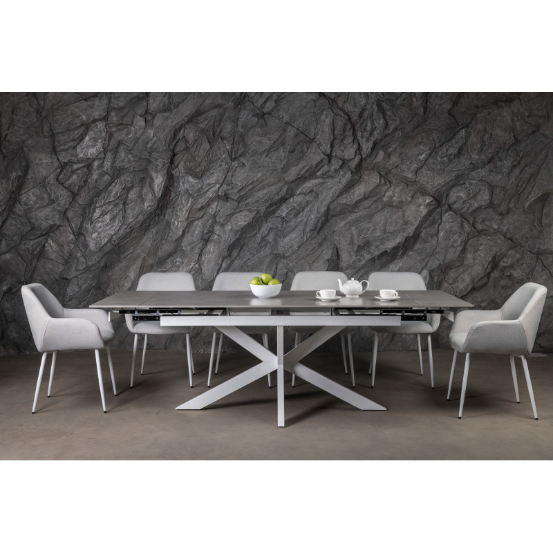 Керамический стол Тициано TML-1150 деликато грей + белый Vetro Mebel