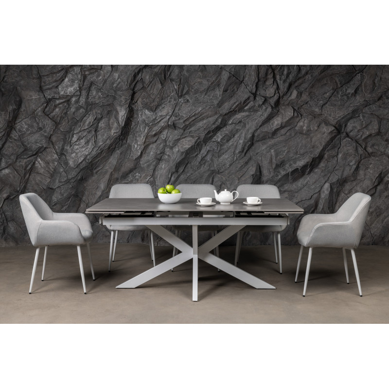 Керамический стол Тициано TML-1150 деликато грей + белый Vetro Mebel