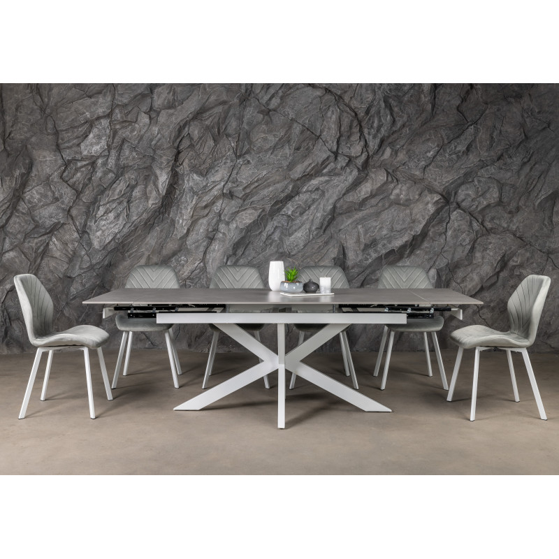 Керамический стол Тициано TML-1150 деликато грей + белый Vetro Mebel