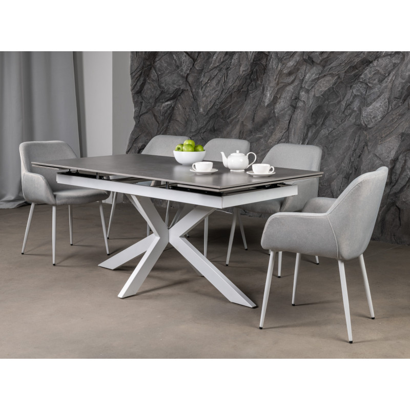 Керамический стол Тициано TML-1150 деликато грей + белый Vetro Mebel