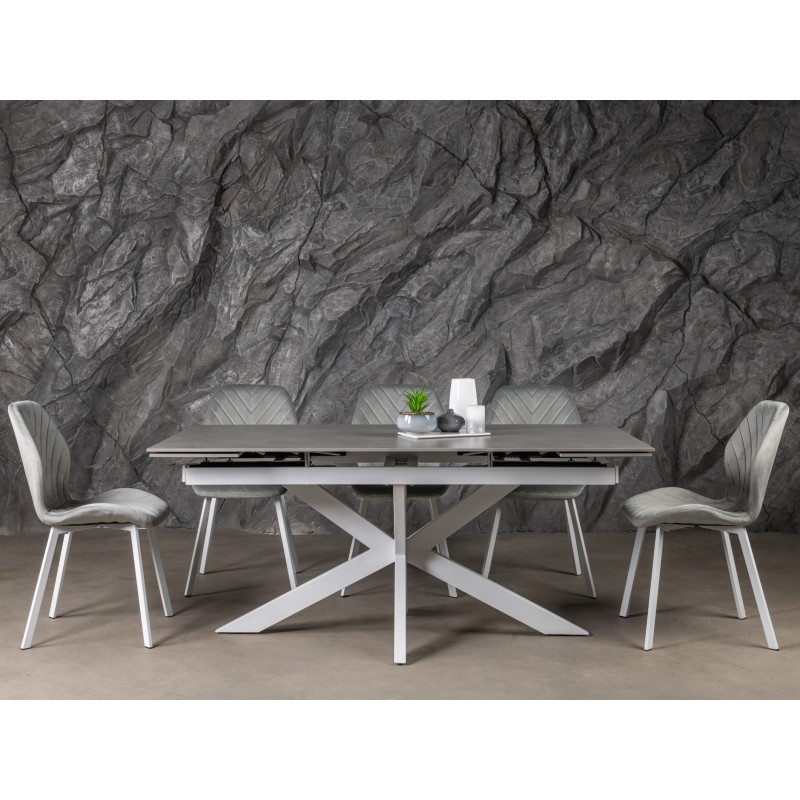 Керамический стол Тициано TML-1150 деликато грей + белый Vetro Mebel