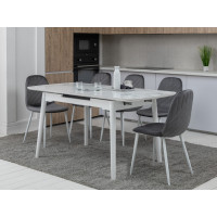 Керамічний стіл  TM-76 вайт клауд + білий Vetro Mebel