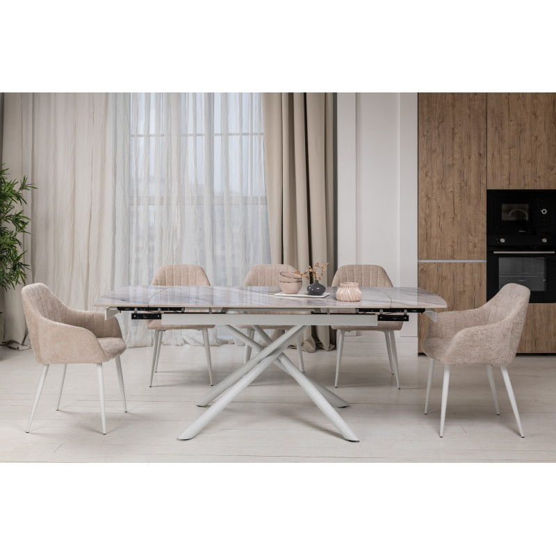 Керамічний стіл Піно TML-1200-1 айсберг + білий Vetro Mebel