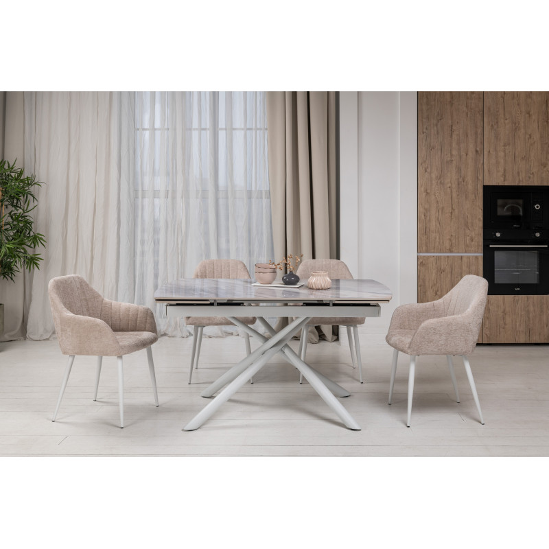 Керамічний стіл Піно TML-1200-1 айсберг + білий Vetro Mebel