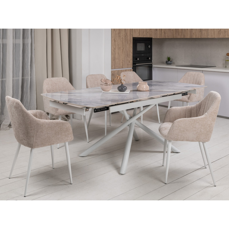 Керамічний стіл Піно TML-1200-1 айсберг + білий Vetro Mebel