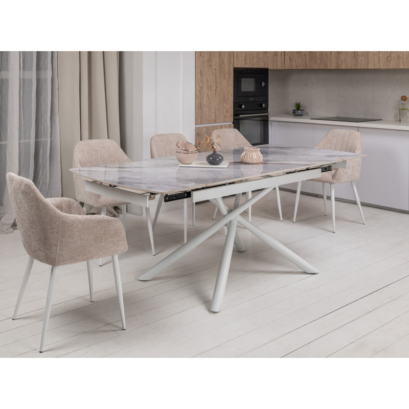 Керамічний стіл Піно TML-1200-1 айсберг + білий Vetro Mebel