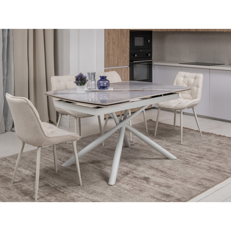 Керамічний стіл Піно TML-1200-1 айсберг + білий Vetro Mebel