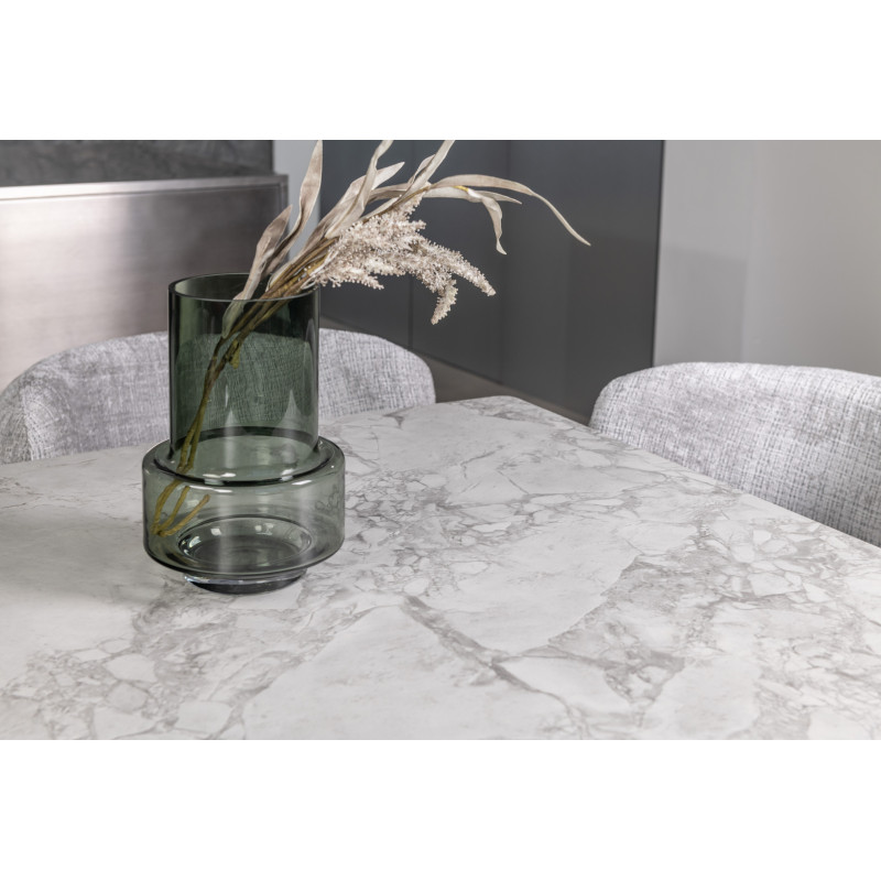 Керамічний стіл Феліче TML-1000-1 клауді грей + чорний Vetro Mebel