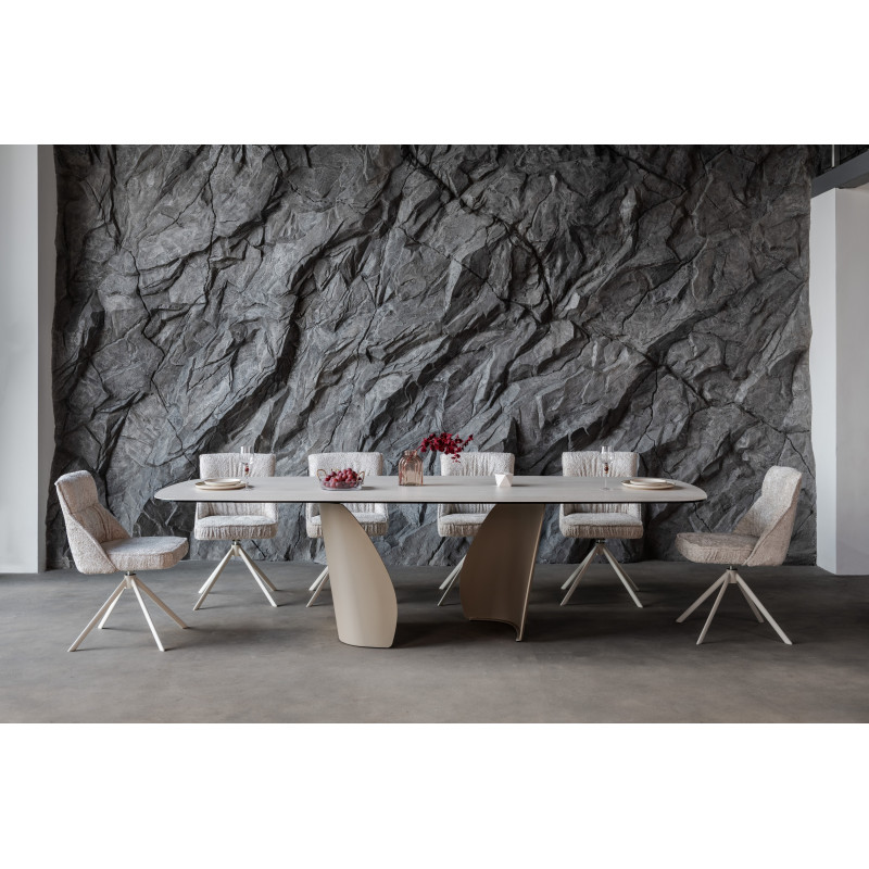 Керамічний стіл Паола TML-1265 сендвейв + бежевий Vetro Mebel