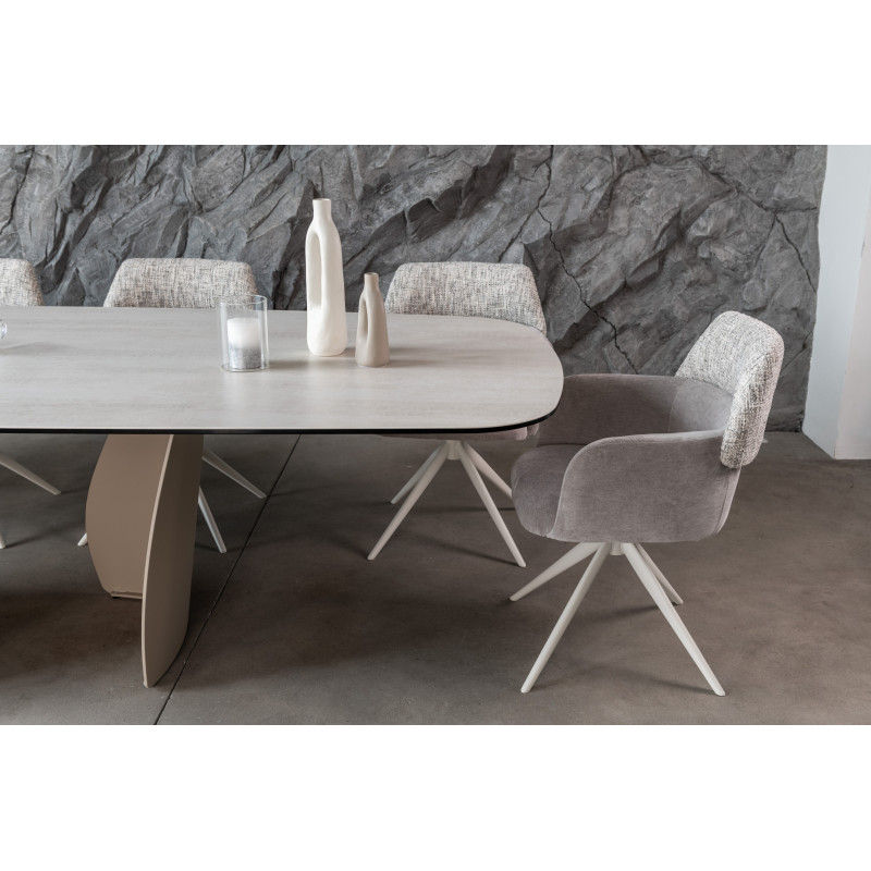 Керамічний стіл Паола TML-1265 сендвейв + бежевий Vetro Mebel