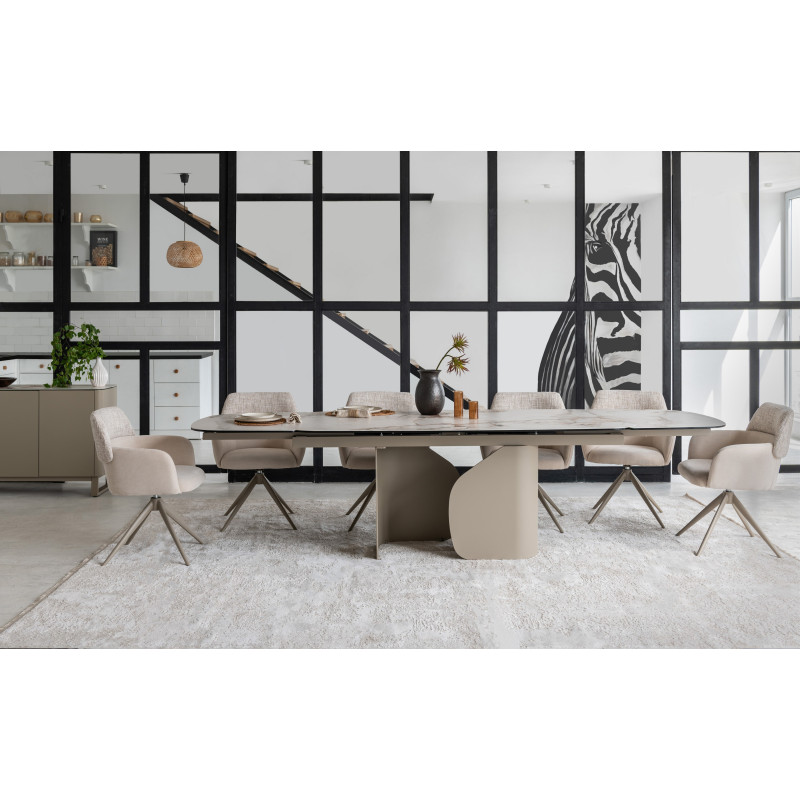 Керамічний стіл Крістіано TML-1300 аврора голд + бежевий Vetro Mebel