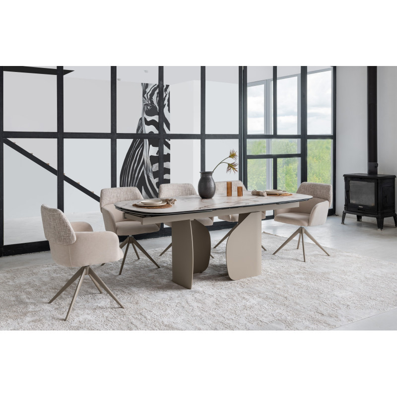 Керамічний стіл Крістіано TML-1300 аврора голд + бежевий Vetro Mebel