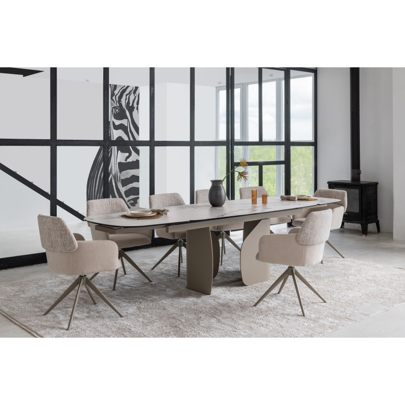 Керамічний стіл Крістіано TML-1300 аврора голд + бежевий Vetro Mebel