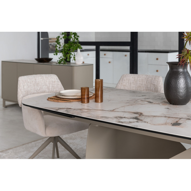 Керамічний стіл Крістіано TML-1300 аврора голд + бежевий Vetro Mebel