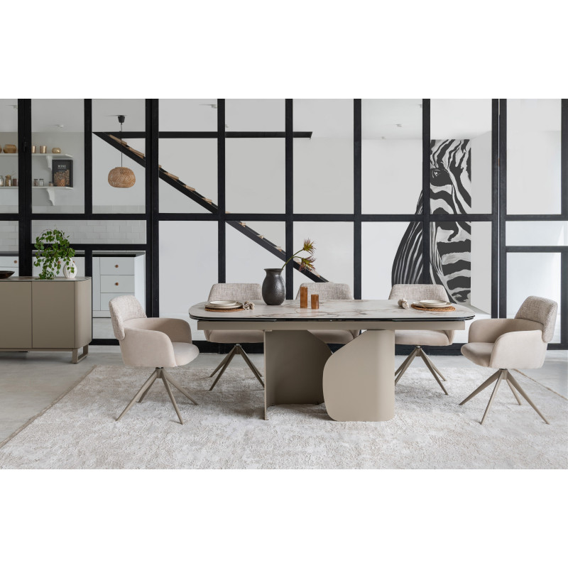 Керамічний стіл Крістіано TML-1300 аврора голд + бежевий Vetro Mebel