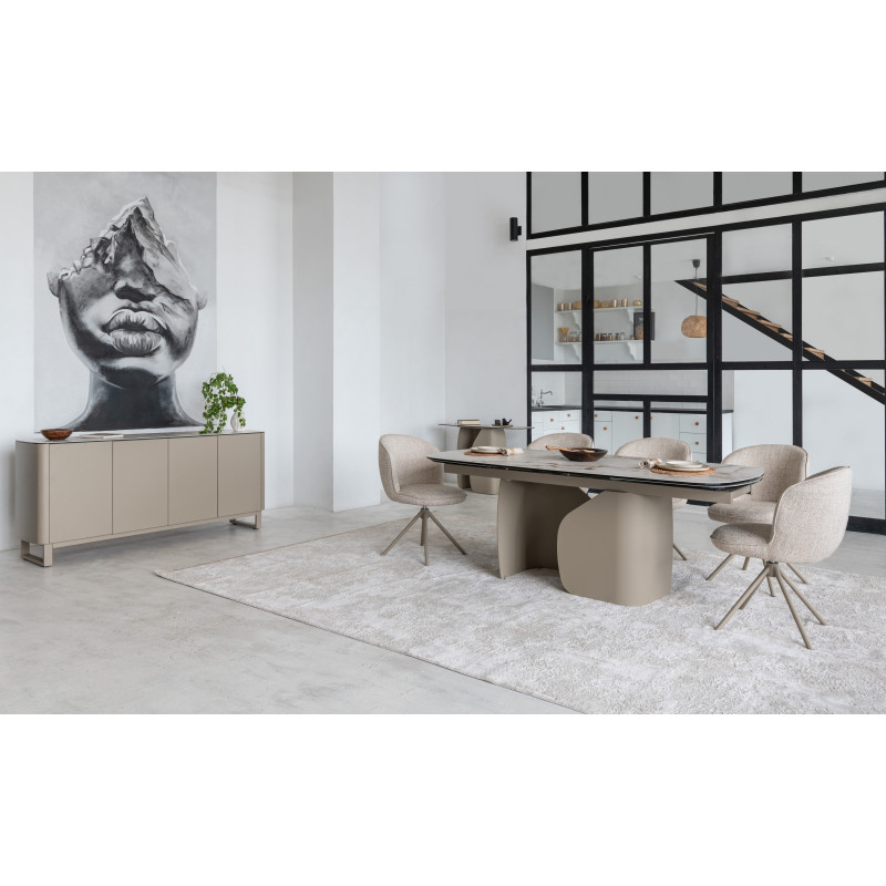 Керамічний стіл Крістіано TML-1300 аврора голд + бежевий Vetro Mebel