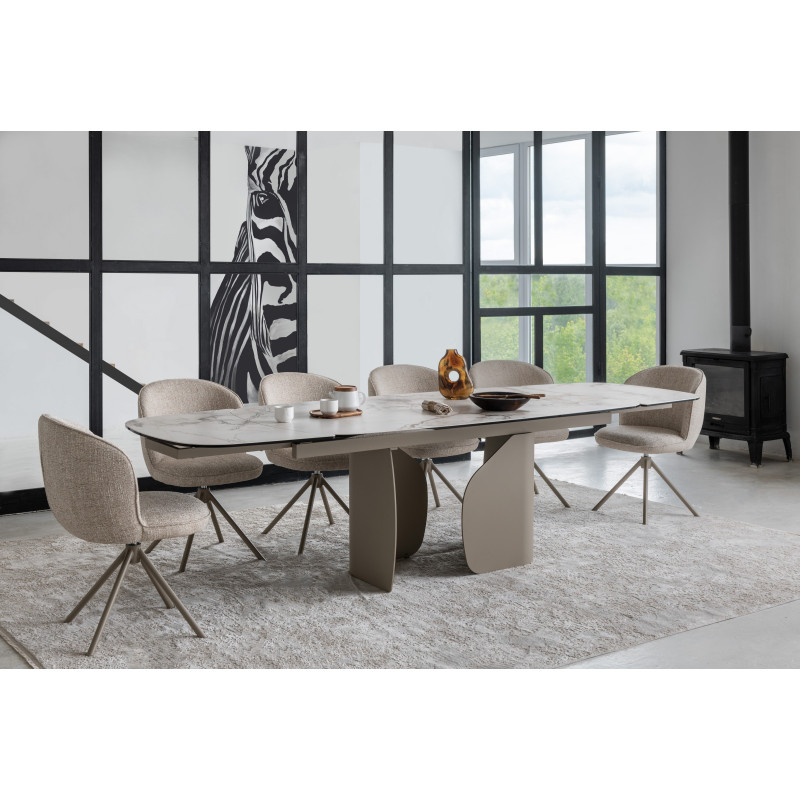 Керамічний стіл Крістіано TML-1300 аврора голд + бежевий Vetro Mebel