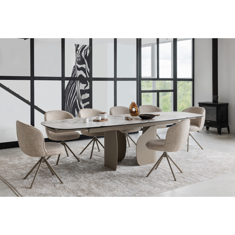 Керамічний стіл Крістіано TML-1300 аврора голд + бежевий Vetro Mebel