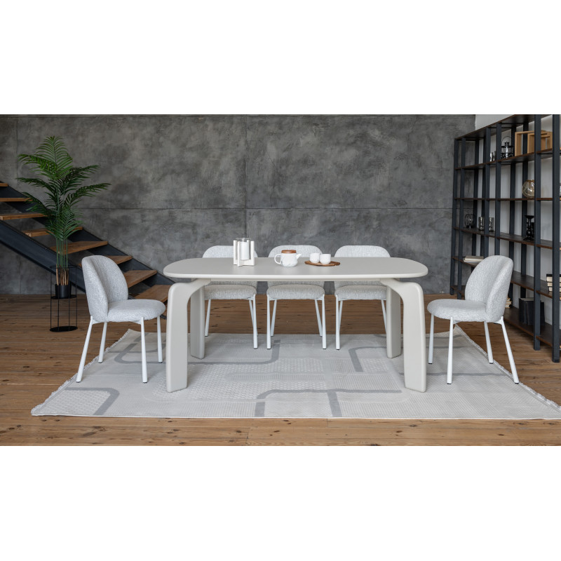 Стіл поліуретановий МДФ Марчелло TM-226 теплий пісок Vetro Mebel