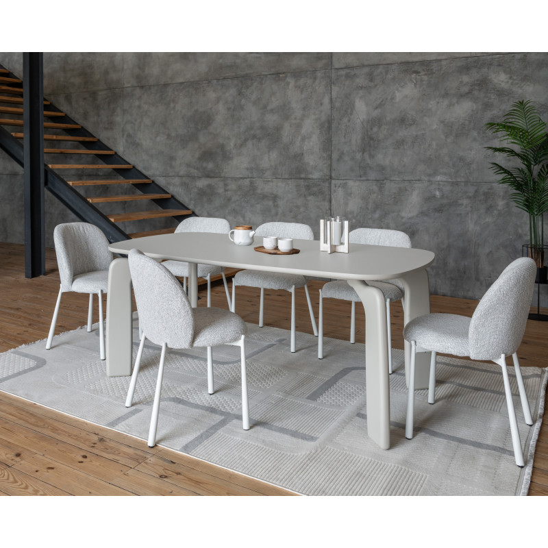 Стіл поліуретановий МДФ Марчелло TM-226 теплий пісок Vetro Mebel