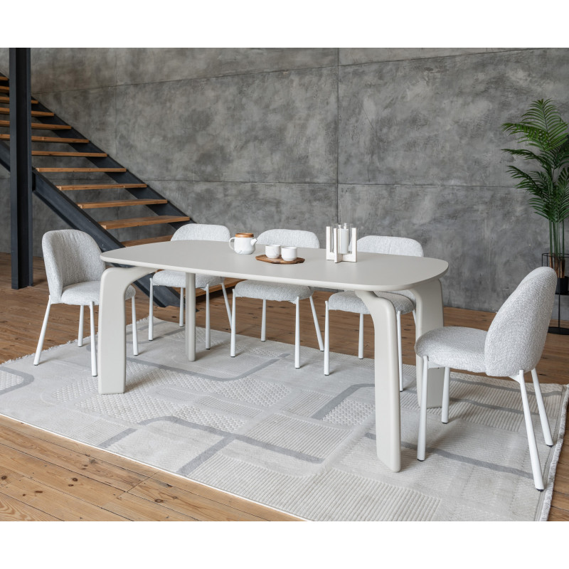 Стіл поліуретановий МДФ Марчелло TM-226 теплий пісок Vetro Mebel