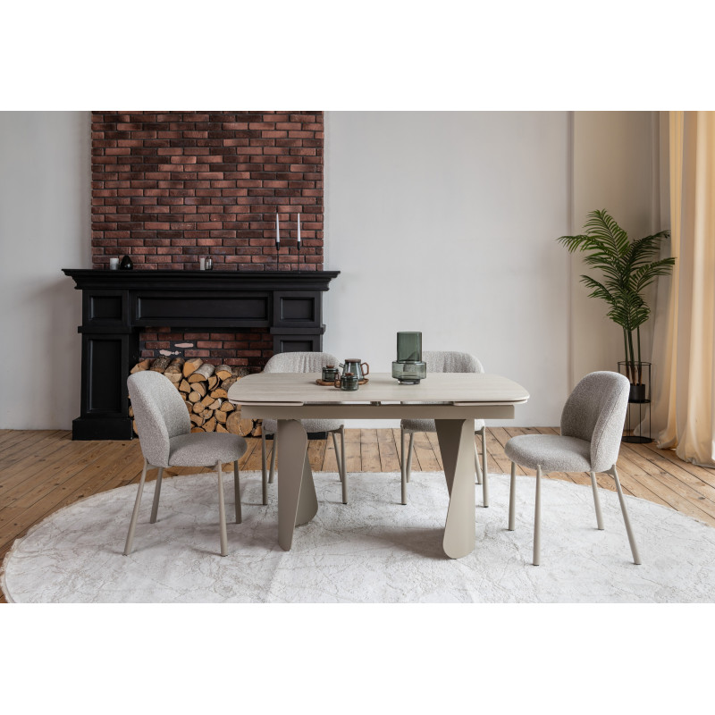 Керамический стол Нардо TML-1270 крема марфиль + бежевый Vetro Mebel