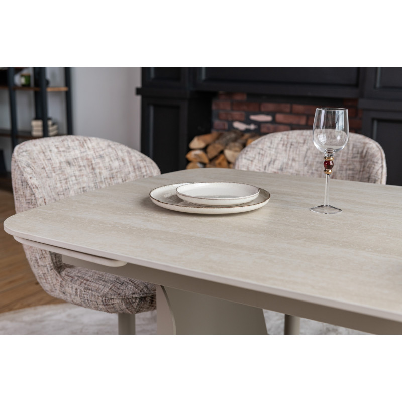 Керамический стол Нардо TML-1270 крема марфиль + бежевый Vetro Mebel