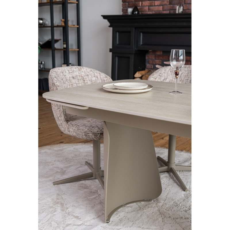 Керамический стол Нардо TML-1270 крема марфиль + бежевый Vetro Mebel