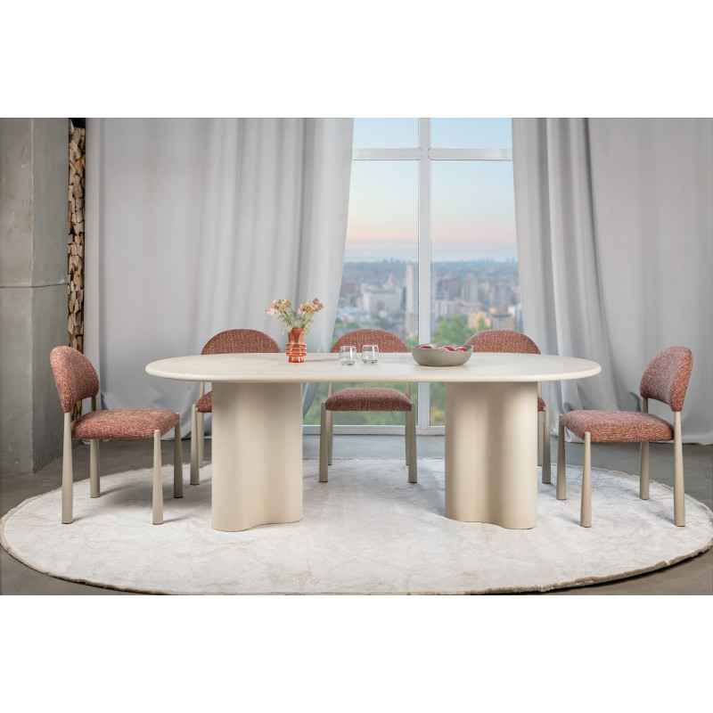 Стіл МДФ з матовим мікроцементним покриттям Кліо TM-220 бетон Vetro Mebel