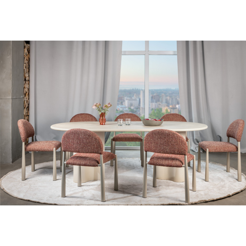 Стіл МДФ з матовим мікроцементним покриттям Кліо TM-220 бетон Vetro Mebel