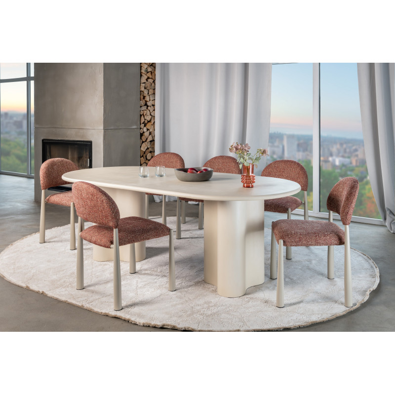 Стіл МДФ з матовим мікроцементним покриттям Кліо TM-220 бетон Vetro Mebel