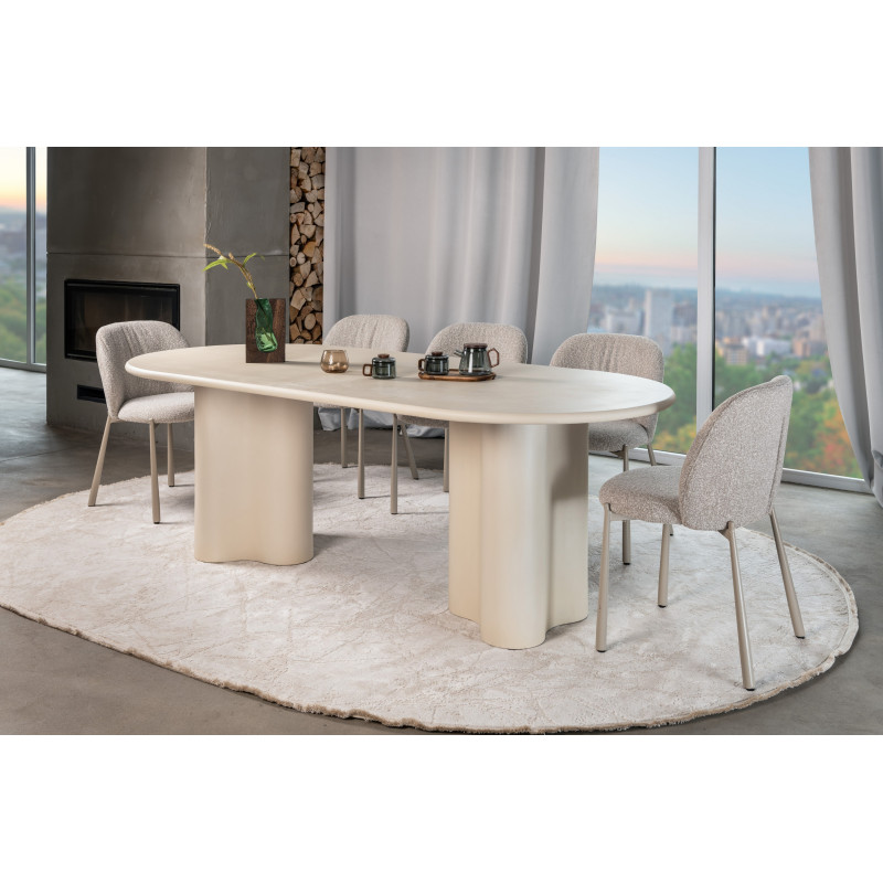 Стіл МДФ з матовим мікроцементним покриттям Кліо TM-220 бетон Vetro Mebel