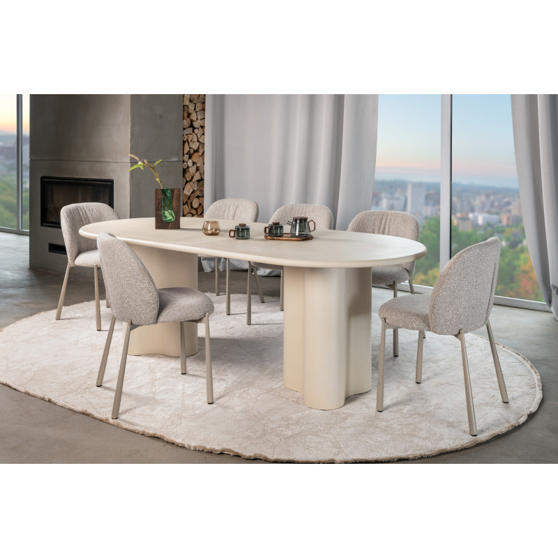 Стіл МДФ з матовим мікроцементним покриттям Кліо TM-220 бетон Vetro Mebel