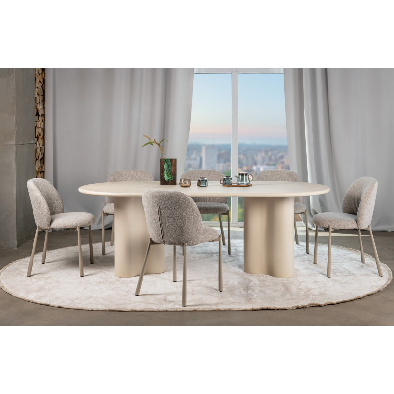 Стіл МДФ з матовим мікроцементним покриттям Кліо TM-220 бетон Vetro Mebel