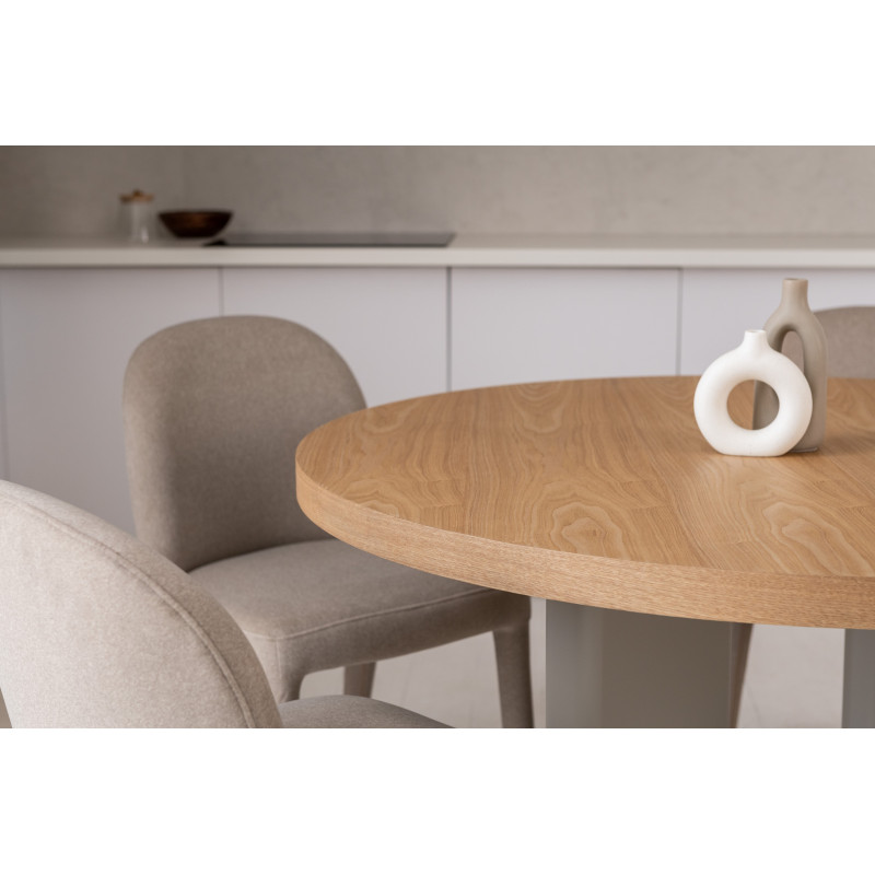 Стол шпонированный МДФ Амбра TM-235 ясень + теплый песок Vetro Mebel