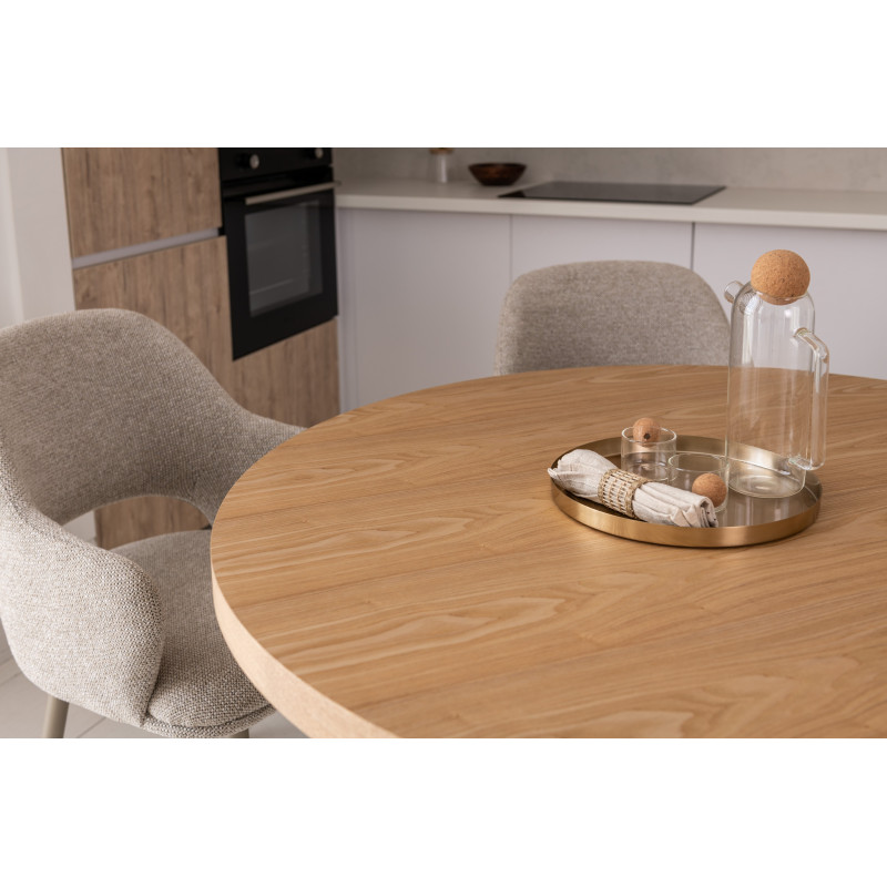 Стол шпонированный МДФ Амбра TM-235 ясень + теплый песок Vetro Mebel