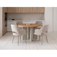 Стол шпонированный МДФ Амбра TM-235 ясень + теплый песок Vetro Mebel